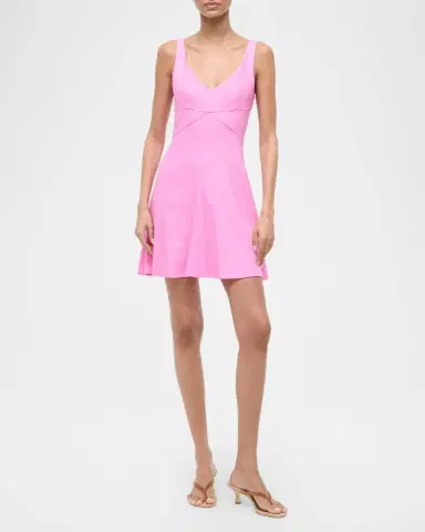STAUD Wells Palm Tree Embroidered Poplin Midi Dress | Thumbnail 2