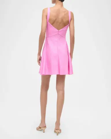 STAUD Wells Palm Tree Embroidered Poplin Midi Dress | Thumbnail 3