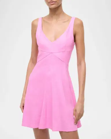 STAUD Wells Palm Tree Embroidered Poplin Midi Dress | Thumbnail 4