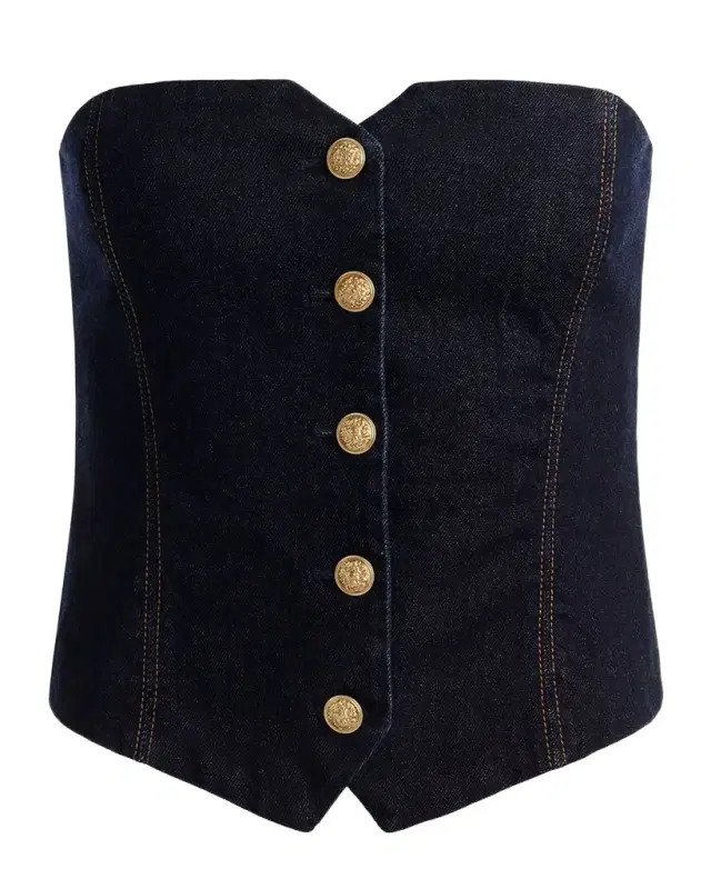 ALICE + OLIVIA Kelcey Denim Strapless Top
