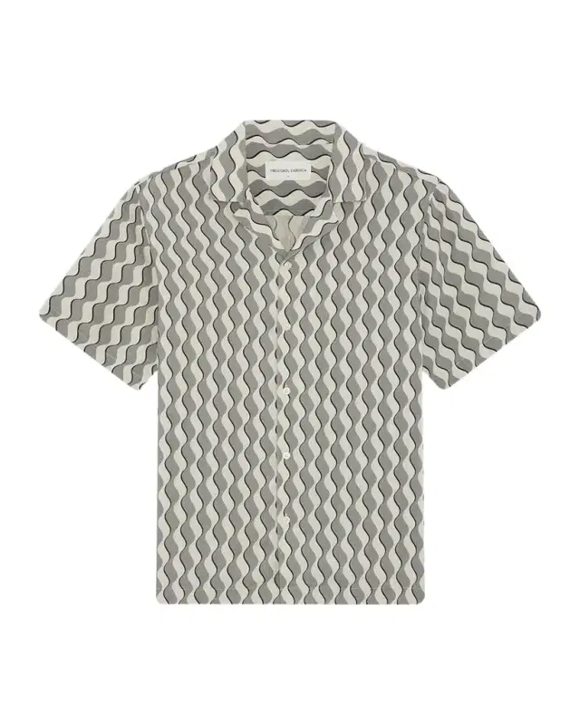Roberto Geometric Linen Button-Down Shirt