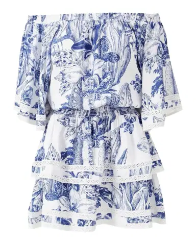Melissa Odabash Micha Floral Off-Shoulder Mini Dress | Thumbnail 1