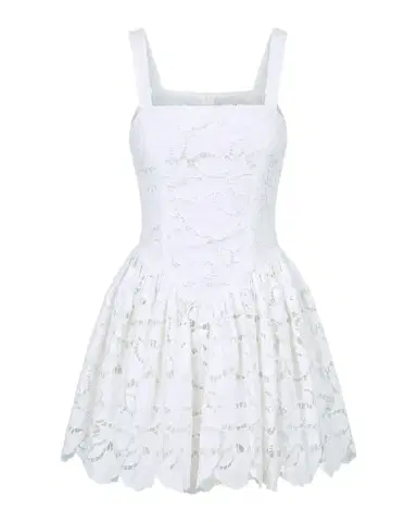 NICHOLAS Vittoria Basque-Waist Lace Mini Dress | Thumbnail 1 NICHOLAS Vittoria Basque-Waist Lace Mini Dress | Thumbnail 1
