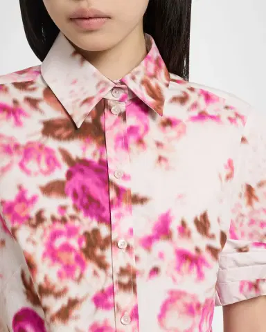 Erdem Floral Print Cotton Short Sleeve Shirt | Thumbnail 5 Erdem Floral Print Cotton Short Sleeve Shirt | Thumbnail 5