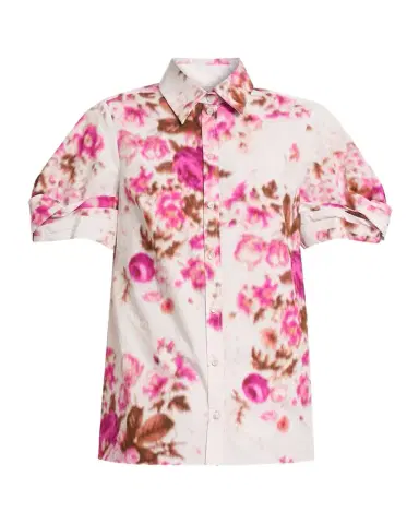 Erdem Floral Print Cotton Short Sleeve Shirt | Thumbnail 1 Erdem Floral Print Cotton Short Sleeve Shirt | Thumbnail 1