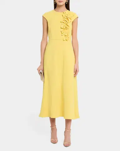 BADGLEY MISCHKA Floral Applique Stretch Crepe Midi Dress | Thumbnail 2 BADGLEY MISCHKA Floral Applique Stretch Crepe Midi Dress | Thumbnail 2