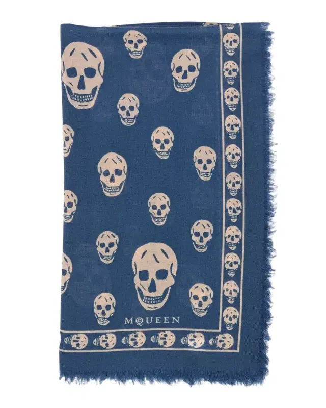McQueen Classic Skull Wool Scarf