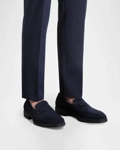 Santoni Men's Easy Suede Loafers | Thumbnail 2 Santoni Men's Easy Suede Loafers | Thumbnail 2