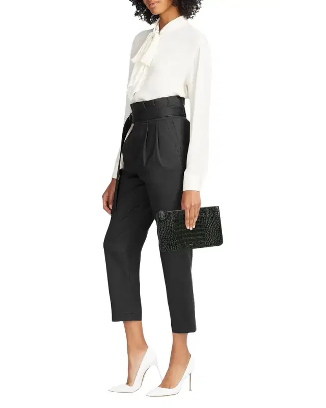 Toteme Croc-Embossed Leather Clutch Bag