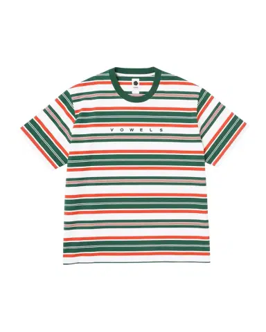 vowels Men's Cotton Multi-Stripe Logo T-Shirt | Thumbnail 1
