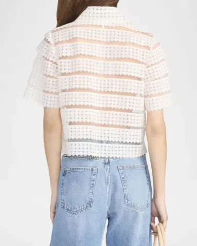 FRAME The Lattice Crochet Blouse | Thumbnail 3