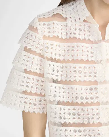 FRAME The Lattice Crochet Blouse | Thumbnail 5