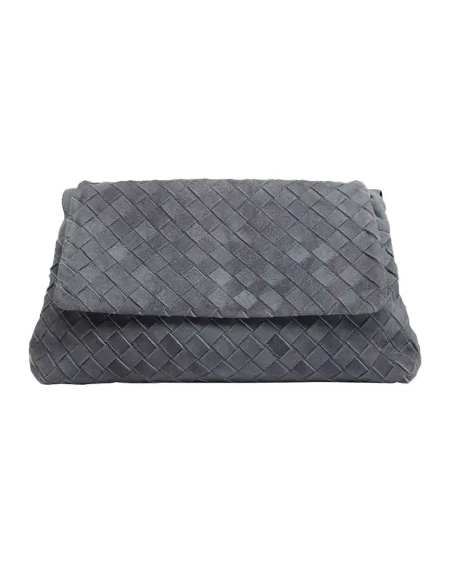 Bottega Veneta Giorno Dustbag Flap-Top Suede Shoulder Bag