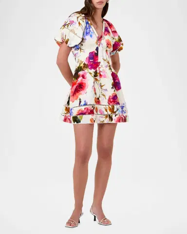 NICHOLAS Annika Floral-Print Pintuck Mini Dress | Thumbnail 2 NICHOLAS Annika Floral-Print Pintuck Mini Dress | Thumbnail 2