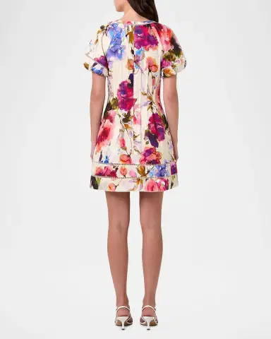 NICHOLAS Annika Floral-Print Pintuck Mini Dress | Thumbnail 3 NICHOLAS Annika Floral-Print Pintuck Mini Dress | Thumbnail 3