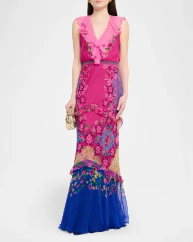Saloni Rita Tiered Ruffle Cocktail Dress | Thumbnail 2