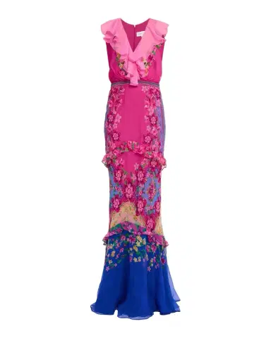 Saloni Rita Tiered Ruffle Cocktail Dress | Thumbnail 1
