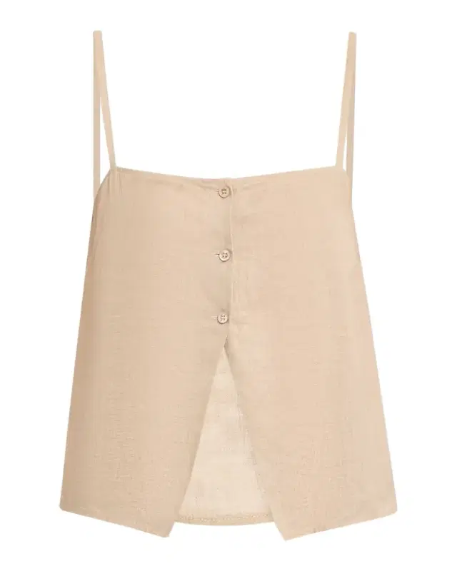 The Linen Button Top