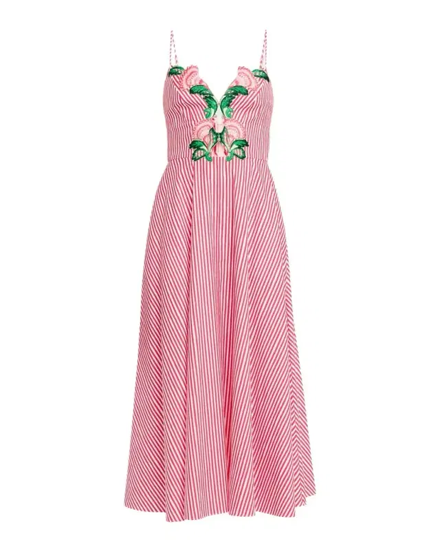 Jana-B Embroidered Cotton Midi Dress