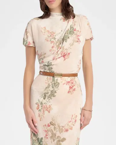 Favorite Daughter The Graceful Floral Draped Top | Thumbnail 3