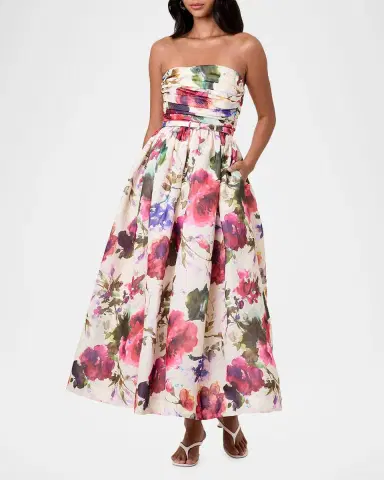 NICHOLAS Elly Strapless Floral-Print Maxi Dress | Thumbnail 2 NICHOLAS Elly Strapless Floral-Print Maxi Dress | Thumbnail 2