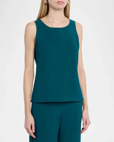 Misook Scoop-Neck Crepe De Chine Tank | Thumbnail 4 Misook Scoop-Neck Crepe De Chine Tank | Thumbnail 4