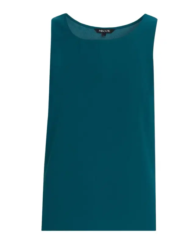 Misook Scoop-Neck Crepe De Chine Tank