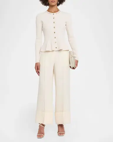 Jason Wu Collection Cable Knit Peplum Top | Thumbnail 2 Jason Wu Collection Cable Knit Peplum Top | Thumbnail 2