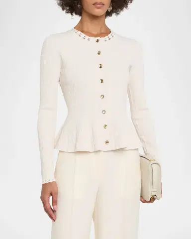 Jason Wu Collection Cable Knit Peplum Top | Thumbnail 4 Jason Wu Collection Cable Knit Peplum Top | Thumbnail 4