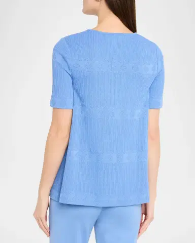 Misook Crewneck Geometric-Knit Tunic | Thumbnail 3