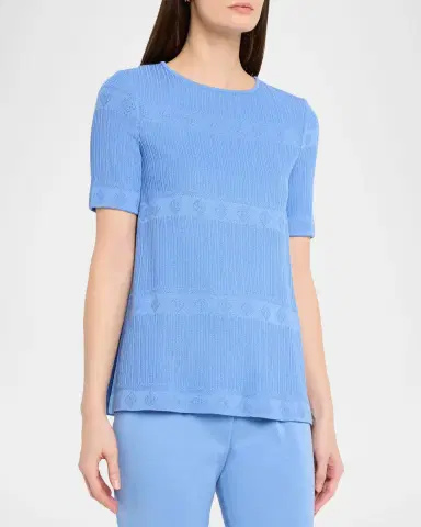 Misook Crewneck Geometric-Knit Tunic | Thumbnail 4