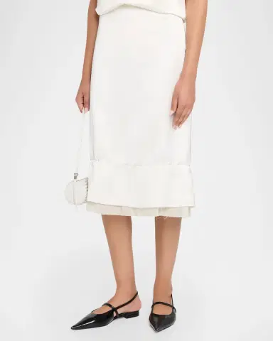 TOTEME Layered Satin Skirt | Thumbnail 4 TOTEME Layered Satin Skirt | Thumbnail 4