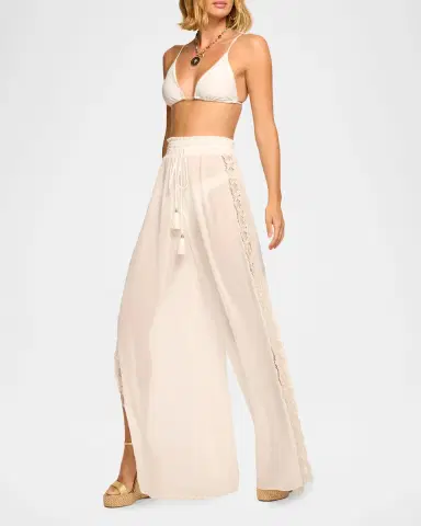 Ramy Brook Athena Lace-Trim Palazzo Pants | Thumbnail 2