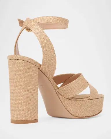 Gianvito Rossi 70MM Raffia Platform Sandals | Thumbnail 2 Gianvito Rossi 70MM Raffia Platform Sandals | Thumbnail 2