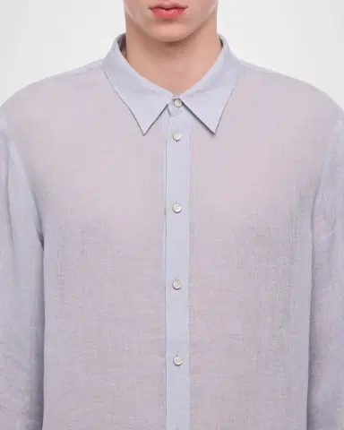 Helmut Lang Men's Relaxed Fit Linen Button-Down Shirt | Thumbnail 5