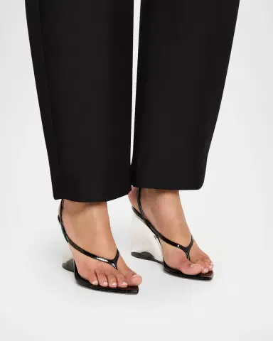 Alaïa 90mm Patent Leather Wedge Sandals | Thumbnail 2