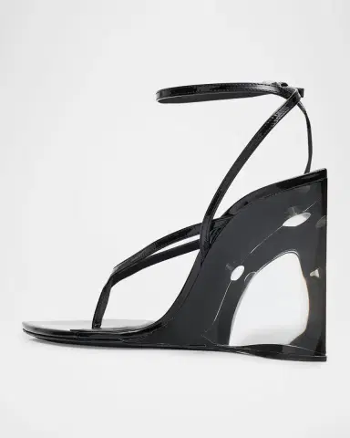 Alaïa 90mm Patent Leather Wedge Sandals | Thumbnail 4