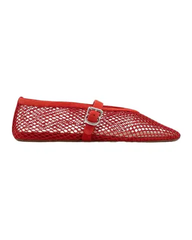 Alaïa Mesh Mary Jane Suede Ballerina Flats | Thumbnail 1