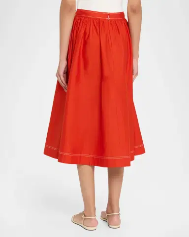 Jason Wu Collection Stretch Cotton Midi Skirt | Thumbnail 3 Jason Wu Collection Stretch Cotton Midi Skirt | Thumbnail 3