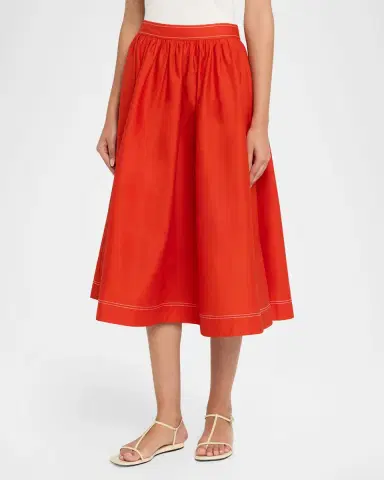 Jason Wu Collection Stretch Cotton Midi Skirt | Thumbnail 4 Jason Wu Collection Stretch Cotton Midi Skirt | Thumbnail 4