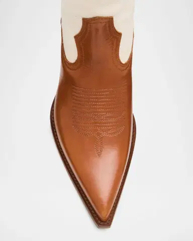 Partlow Lucille Leather and Canvas Knee-High Cowboy Boots | Thumbnail 6 Partlow Lucille Leather and Canvas Knee-High Cowboy Boots | Thumbnail 6