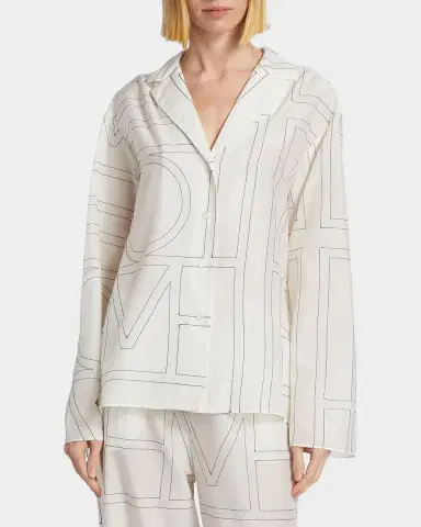 TOTEME Monogram Cotton PJ Top | Thumbnail 4 TOTEME Monogram Cotton PJ Top | Thumbnail 4
