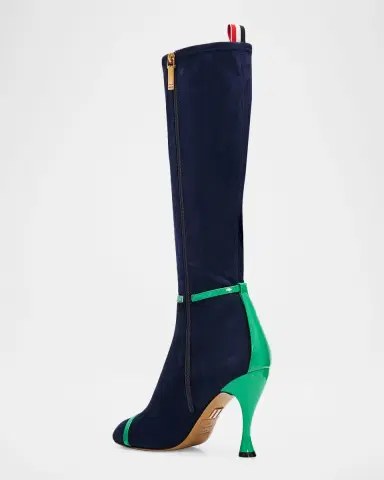 Thom Browne 105mm Trompe L 'oeil Suede Knee-High Boots | Thumbnail 4