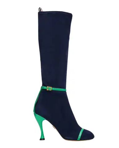 Thom Browne 105mm Trompe L 'oeil Suede Knee-High Boots | Thumbnail 1