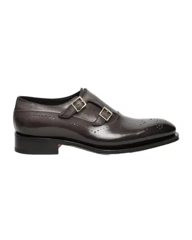 Santoni Men's Kaj Brogue Leather Double-Monk Strap Loafers | Thumbnail 1 Santoni Men's Kaj Brogue Leather Double-Monk Strap Loafers | Thumbnail 1