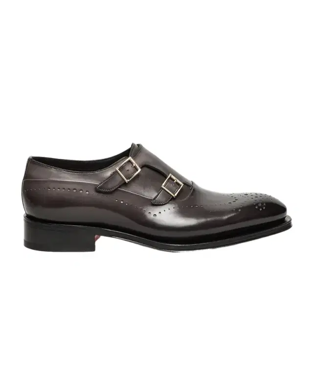 Santoni Men 's Kaj Brogue Leather Double-Monk Strap Loafers