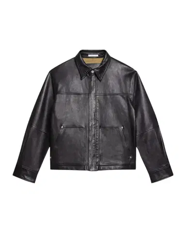 Helmut Lang Men's Bonded Leather Snap-Front Jacket | Thumbnail 1