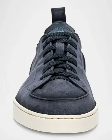 Santoni Men's Off Duty Burnished Suede Low-Top Sneakers | Thumbnail 6 Santoni Men's Off Duty Burnished Suede Low-Top Sneakers | Thumbnail 6