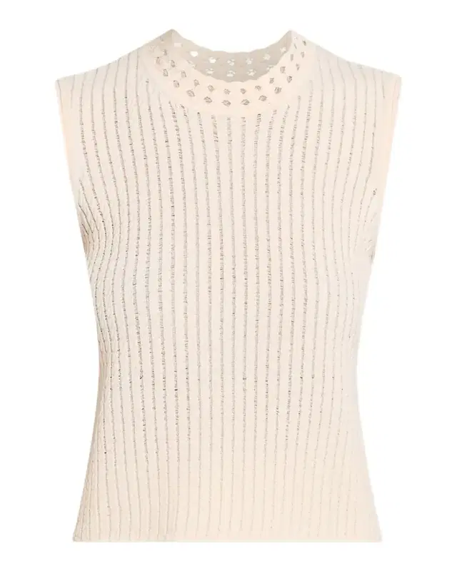 Openwork Cable Knit Sleeveless Sweater