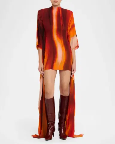 LaQuan Smith Gradient Long-Sleeve Mini Dress | Thumbnail 2 LaQuan Smith Gradient Long-Sleeve Mini Dress | Thumbnail 2